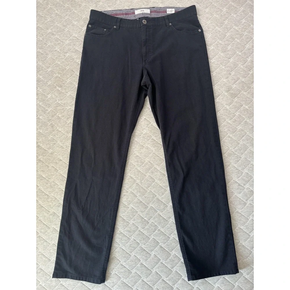 Brax Pants‎ Mens 38x34 Black Cooper Fancy Regular Fit 5 Pocket Chino Office